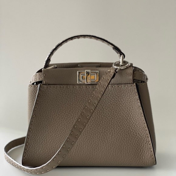 Fendi Peekaboo Mini Dove Grey Selleria bag - Picture 7 of 9